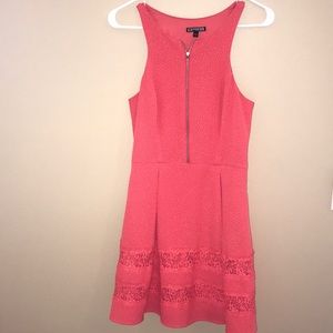 Express Coral Zipper Dress